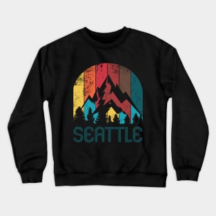 Retro City of Seattle T Shirt for Men Women and Kids Crewneck Sweatshirt